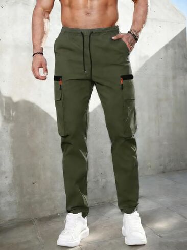 Men's Hiking Outdoor Cargo Pants Lightweight Elastic Waist with Pockets in Saudi Arabia