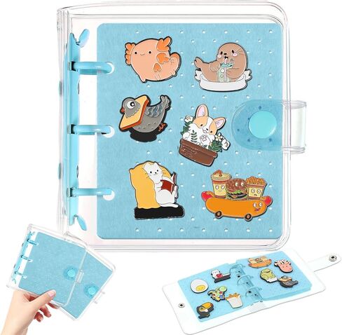 2 Pcs Christmas Mini Enamel Pin Display Book Gift Clear Collection Binder Holder Travel Trading Pin Book with 3 Page Display Boards Storage Organizer for Travel Collectors(Silver) in Saudi Arabia