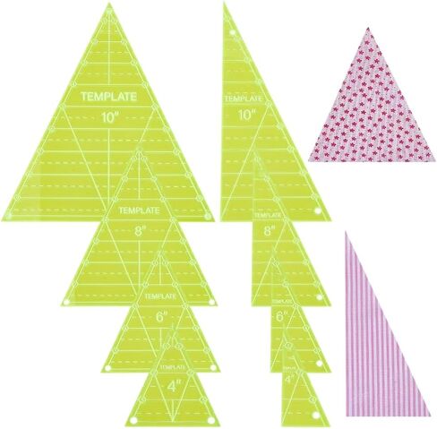 UNICRAFTALE 8 Pcs Triangle Quilting Template Triangle Rulers for Quilting Transparent Acrylic T-Shirt Rulers Clear Acrylic Quilt Templates for Cutting Sewing Patchwork Cutting Pattern DIY Craft in Saudi Arabia
