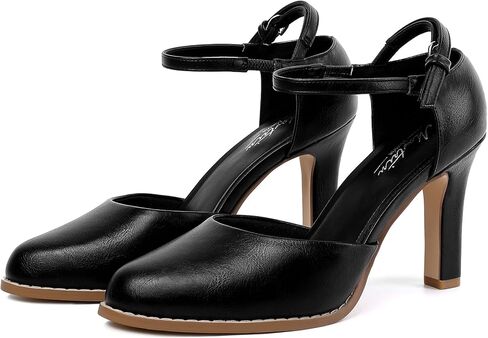 Mostrin Closed Toe Chunky High Heels Comfortable Dress Shoes for Women Pumps Vintage Heels Dressy Wedding Party Formal Office Business D'Orsay Pumps Shoes in Saudi Arabia