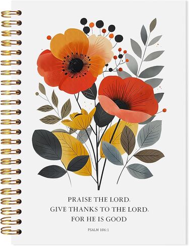 Boho Floral Christian Notebook, Romans 12:12 Bible Verse Journal, Religious Scripture Spiral Notebook, Prayer Journal for Woman, Christian Religious Gifts for Women, 5.5x8.3 in Saudi Arabia