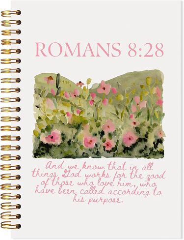 Boho Floral Christian Notebook, Romans 12:12 Bible Verse Journal, Religious Scripture Spiral Notebook, Prayer Journal for Woman, Christian Religious Gifts for Women, 5.5x8.3 in Saudi Arabia