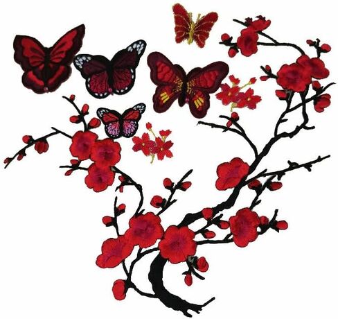 8 Piece Butterfly Embroidery Applique Patch Iron on Cotton Applique Butterfly Patch (Khaki B, Style A) in Saudi Arabia