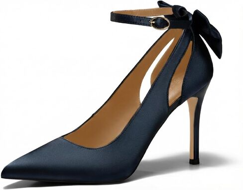 حذاء نسائي بكعب عالٍ بمقدمة مدببة وحزام للكاحل وربطة عنق وربطة عنق لحفلات الزفاف in Kuwait