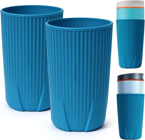 YQL 2 قطعة من زجاجات المياه المصنوعة من السيليكون من أجل Owala 20oz SmoothSip Slider Tumbler - كم زجاجة نصف غطاء، ممتص صدمات سفلي للكوب واقٍ مضاد للانزلاق لكوب السفر، قابل لإعادة الاستخدام، يناسب حامل أكواب السيارة (وردي) in Kuwait