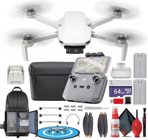 طائرة بدون طيار DJI Mini 4K خفيفة الوزن UHD، أقل من 249 جرام | كاميرا بدقة 12 ميجابكسل، نظام انحراف ثلاثي المحاور، نقل فيديو لمسافة 10 كم، زمن طيران 31 دقيقة | للمبتدئين وللتصوير أثناء السفر + بطاقة سعة 64 جيجابايت + حقيبة ظهر + وسادة هبوط + المزيد in Kuwait