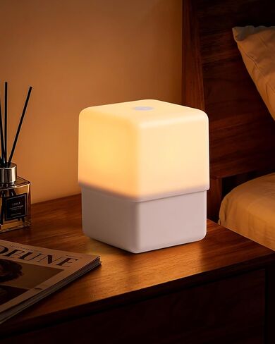 JJ&RY Night Light for Kids and Adults, Funny Lift Bedside Touch Lamp, Baby Nursery Nightlight, 2600K Soft Warm Yellow, Dimmable Small Cordless Night Lamp for Nightstand/Bedroom/Children's Room in Saudi Arabia