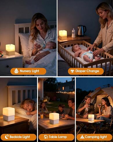 JJ&RY Night Light for Kids and Adults, Funny Lift Bedside Touch Lamp, Baby Nursery Nightlight, 2600K Soft Warm Yellow, Dimmable Small Cordless Night Lamp for Nightstand/Bedroom/Children's Room in Saudi Arabia