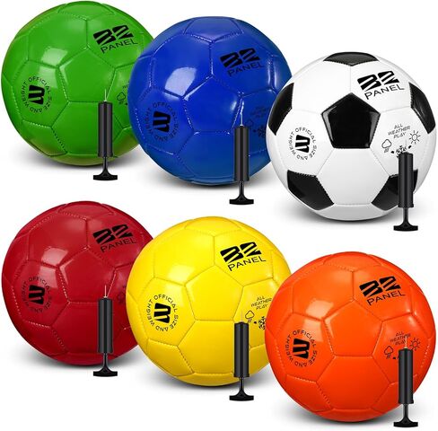6 Pcs Operation Christmas Soccer Ball Bulk with Pump Needles, Official Deflated Soccer Ball Gift for Youth Adult Game Training Practice Christian Charity Donation in Saudi Arabia