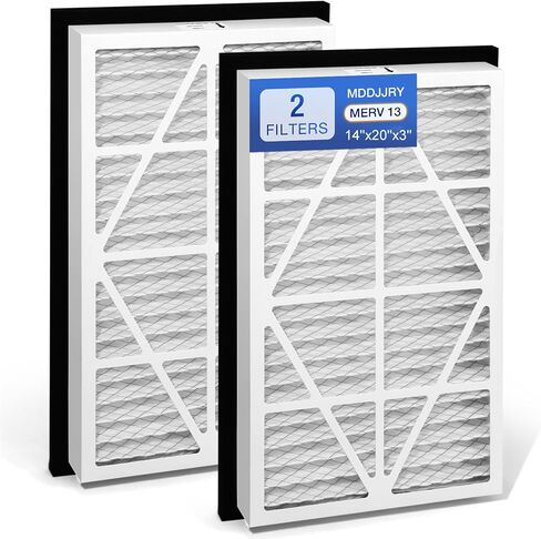 2PACK 14X14X3 MERV13 AIR FILTER PLEETED HOUSE RETURS RETURS PILTERS ALPTEMENTS تتوافق تمامًا مع مرشح Grille Return House Series 14x14x3 in Kuwait