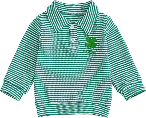Toddler Girl Boy St Patricks Day Outfit Lucky Sweatshirt Long Sleeve Pullover Tops Irish Baby Winter Spring Clothes in Saudi Arabia