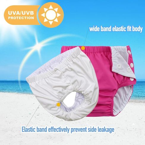 Baby Newborn Reusable Swim Diapers Infant Unisex Washable Swim Diaper Toddler Swimming Diapers White, 6-18 Months in Saudi Arabia