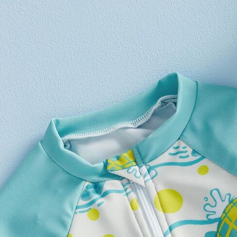 Toddler Baby Boy Swimsuit Shark/Turtle Long Sleeve One Piece Rash Guard Zip-up Bathing Suit Sunsuit Beachwear in Saudi Arabia