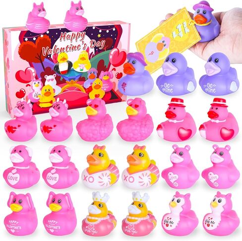 24 Pcs Christmas Rubber Ducks, Cruise Ducks with Tags for Hiding, Jeep Ducks, Christmas Ducks Toys for Kids Bath Goodie Bag Stocking Stuffers Party Favors, 24 Duckies+24 Cards Tags+24 Cotton Rope in Kuwait