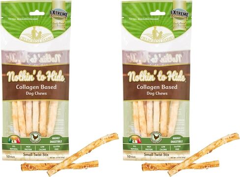 Fieldcrest Farms Nothin 'لإخفاء Twist Stix ، نكهة لحم الخنزير المقدد ، قابلة للهضم بسهولة ، يدعم الجلد ، المعطف ، المفاصل والعضلات ، للمضغات المعتدلة تحت 15 رطلاً ، 10 قطع in Kuwait