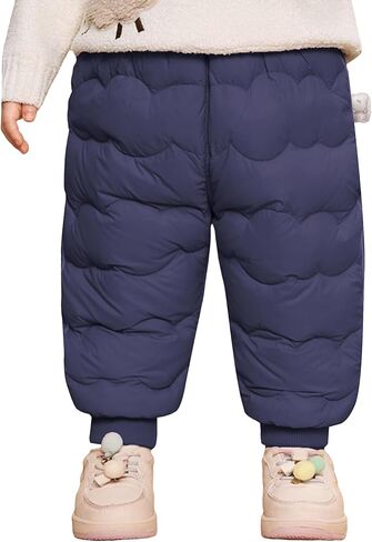 Happy Cherry Snow Puffer Down Pants for Toddler Baby Boy Girls Warm Skiing Pant Ski Snowpant Windproof Trouser 1-7Y in Saudi Arabia