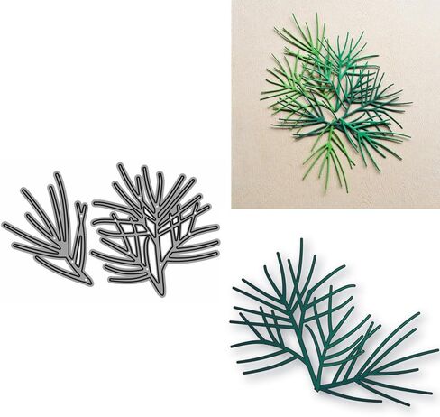 Christmas Pine Tree Branches Metal Cutting Dies for Card Making, Paper Embossing Die Cuts Kit Templates Supplies, Photo Frame Album DIY Scrapbooking Stencils Sets in Saudi Arabia