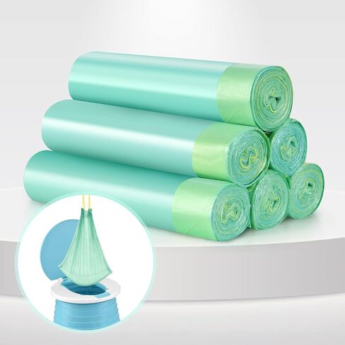 VISATOR Portable Travel Potty Chair Liners Bags Universal with Drawstring, 90 PCS (18 * 20INCH) (Green) in Saudi Arabia