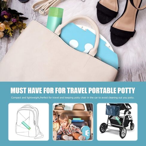 VISATOR Portable Travel Potty Chair Liners Bags Universal with Drawstring, 90 PCS (18 * 20INCH) (Green) in Saudi Arabia