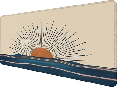 Boho Groovy Retro 70s Floral Gloral Mouse Pad 31.5x15.7inch ، Boho مجردة الأزهار الكبيرة المكتبية الحاسوبية Mousepad للوحة المفاتيح والماوس ، ملحق المكتب الحد الأدنى in Kuwait