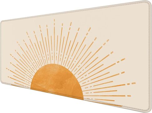 Boho Groovy Retro 70s Floral Gloral Mouse Pad 31.5x15.7inch ، Boho مجردة الأزهار الكبيرة المكتبية الحاسوبية Mousepad للوحة المفاتيح والماوس ، ملحق المكتب الحد الأدنى in Kuwait