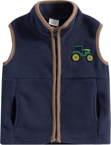 Toddler Baby Boy Fleece Outerwear Vests Sleeveless Zipper Jacket Solid Color Vest Coat Spring Fall Winter Clothes in Saudi Arabia