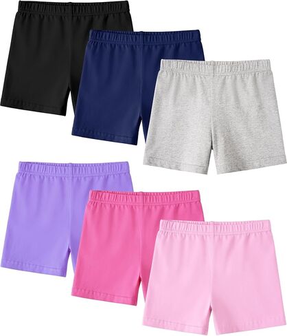 6 Pack Toddler Girls Bike Shorts Dance Cartwheel Under Dress Short for Baby Girl 18M 5T in Saudi Arabia