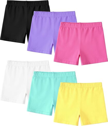 6 Pack Toddler Girls Bike Shorts Dance Cartwheel Under Dress Short for Baby Girl 18M 5T in Saudi Arabia