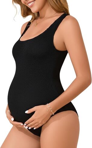 الصيف ماي سلس الأمومة قطعة واحدة ملابس السباحة حجم واحد يناسب S-XL ثوب السباحة مضلع U على شكل الظهر ملابس الحمل الحمل in Saudi Arabia