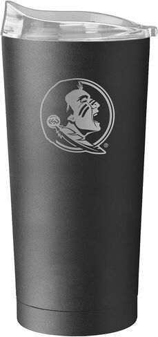 شعار العلامات التجارية NCAA Etch Powder Coat الفولاذ المقاوم للصدأ 20oz Ultra Travel Tumbler، أسود (متطوعو تينيسي) in Kuwait