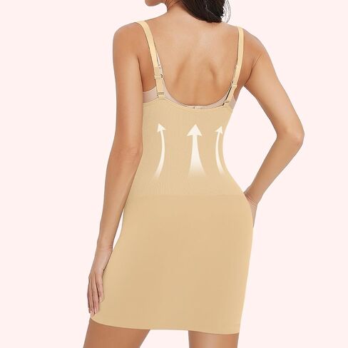 Women's Maternity Bustless Tank Top Belly Support, Pregnancy Adjustable Spaghetti Strap Bodycon Shapewear Slip Dress in Saudi Arabia