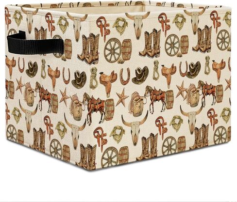 Western Cowboy Nursery Storage Bins,Long Live Boyhood Collapsible Storage Basket Organizer for Toddler Kids Boy Bedroom Playroom Bathroom Clothes Toys Books, Toybox for Boys in Kuwait