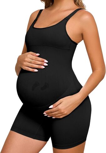 بدلة نسائية للأمومة أثناء الحمل ملابس داخلية لليوجا بدون أكمام تانك توب شورت بدون خياطة بذلة رومبير in Kuwait