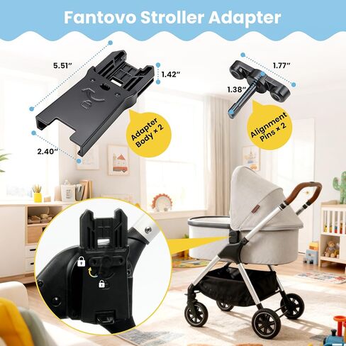 موصل لسرير UPPAbaby V1/V2/V3 إلى Nuna TRIV Next & Nuna SWIV - سهل التركيب، محول آمن ومتين لتوصيل عربات الأطفال والأسرّة (عبوة من قطعتين) in Kuwait