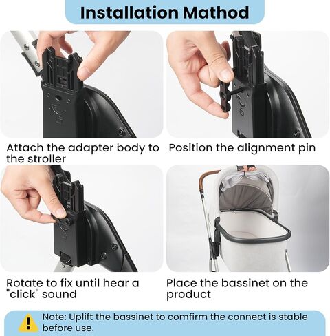 موصل لسرير UPPAbaby V1/V2/V3 إلى Nuna TRIV Next & Nuna SWIV - سهل التركيب، محول آمن ومتين لتوصيل عربات الأطفال والأسرّة (عبوة من قطعتين) in Kuwait