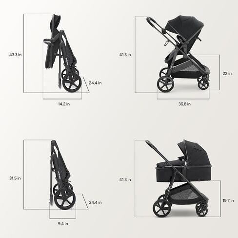 Mompush Wiz 2 in 1 Baby Stroller with Bassinet Mode, Convertible Infant Stroller for Newborn and Toddler with Reversible Seat and Large UPF 50+ Canopy in Saudi Arabia