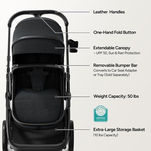 Mompush Wiz 2 in 1 Baby Stroller with Bassinet Mode, Convertible Infant Stroller for Newborn and Toddler with Reversible Seat and Large UPF 50+ Canopy in Saudi Arabia