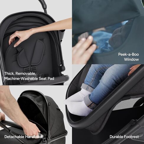Mompush Wiz 2 in 1 Baby Stroller with Bassinet Mode, Convertible Infant Stroller for Newborn and Toddler with Reversible Seat and Large UPF 50+ Canopy in Saudi Arabia