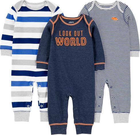 Simple Joys by Carter's baby-boys 3-pack Jumpsuits in Saudi Arabia