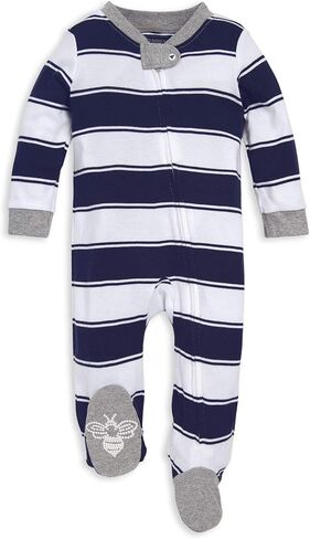 بيجامة Burt's Bees Baby Boys Sleep and Play PJs، 100% من القطن العضوي قطعة واحدة بسحاب أمامي من قطعة واحدة in Saudi Arabia