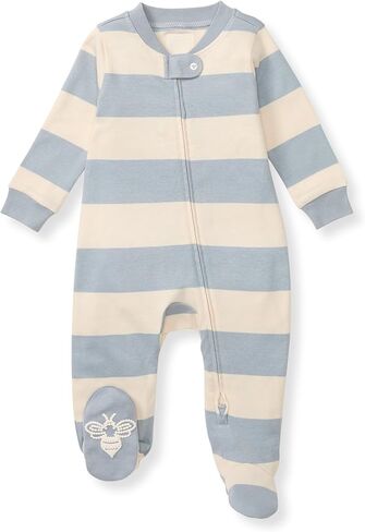 بيجامة Burt's Bees Baby Boys Sleep and Play PJs، 100% من القطن العضوي قطعة واحدة بسحاب أمامي من قطعة واحدة in Saudi Arabia