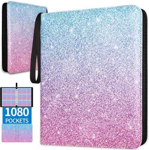 1080 Pockets Card Binder 9 Pocket, Trading Card Binder with 60 Page Removable Sleeves, Zipper Card Book Album Holder[PROTECTIVE][PLEASANT TOUCH SURFACE] Fire Ring​ in Saudi Arabia