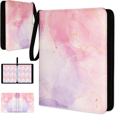 1080 Pockets Card Binder 9 Pocket, Trading Card Binder with 60 Page Removable Sleeves, Zipper Card Book Album Holder[PROTECTIVE][PLEASANT TOUCH SURFACE] Fire Ring​ in Saudi Arabia