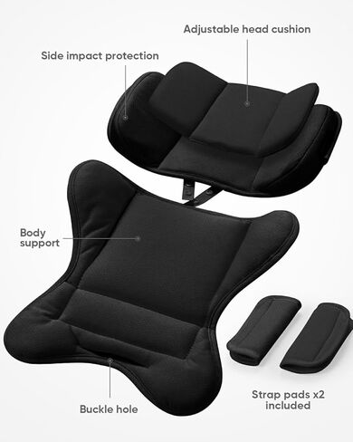 Infant Insert Compatible with Doona, Graco, Britax, Chicco, Evenflo Car Seat, Adjustable Baby Head Body Support Cushion for Newborn to Toddler, Fits Infant Car Seat and Stroller (Black) in Saudi Arabia