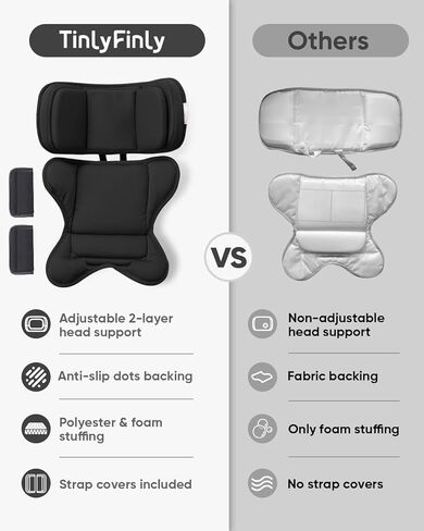 Infant Insert Compatible with Doona, Graco, Britax, Chicco, Evenflo Car Seat, Adjustable Baby Head Body Support Cushion for Newborn to Toddler, Fits Infant Car Seat and Stroller (Black) in Saudi Arabia