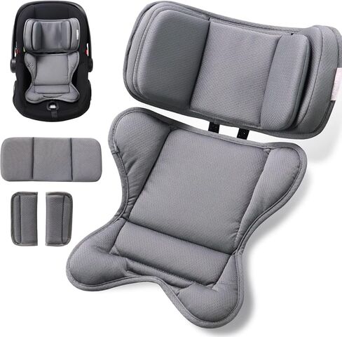 Infant Insert Compatible with Doona, Graco, Britax, Chicco, Evenflo Car Seat, Adjustable Baby Head Body Support Cushion for Newborn to Toddler, Fits Infant Car Seat and Stroller (Black) in Saudi Arabia