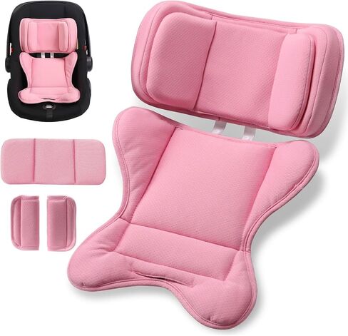 Infant Insert Compatible with Doona, Graco, Britax, Chicco, Evenflo Car Seat, Adjustable Baby Head Body Support Cushion for Newborn to Toddler, Fits Infant Car Seat and Stroller (Black) in Saudi Arabia