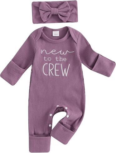allshope Infant Baby Girl Fall Outfit Sweatshirt Romper Little Sister Lil Sis Long Sleeve Jumpsuit Newborn Clothes in Saudi Arabia