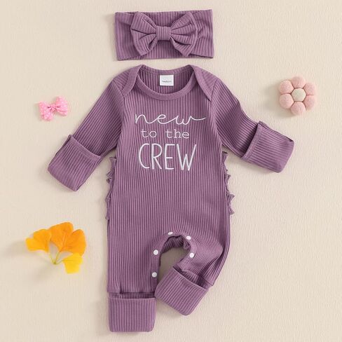 allshope Infant Baby Girl Fall Outfit Sweatshirt Romper Little Sister Lil Sis Long Sleeve Jumpsuit Newborn Clothes in Saudi Arabia