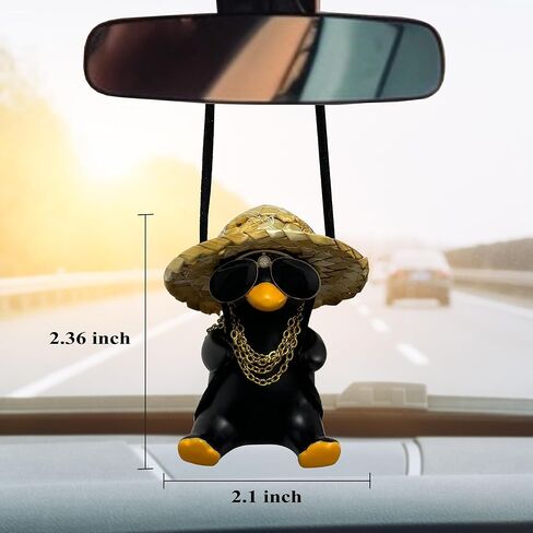 Cute Swinging Duck Car Mirror Hanging Accessories Rear View Mirror Hanging Ornament for Men Women (White Duck) in Saudi Arabia